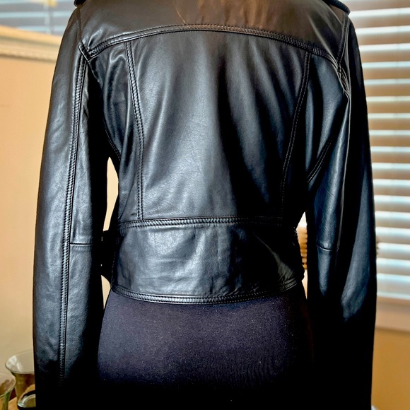 Women’s Luxe LTH JKT Handmade Best Seller Black Leather Biker Jacket (Large) - Picture 7 of 15